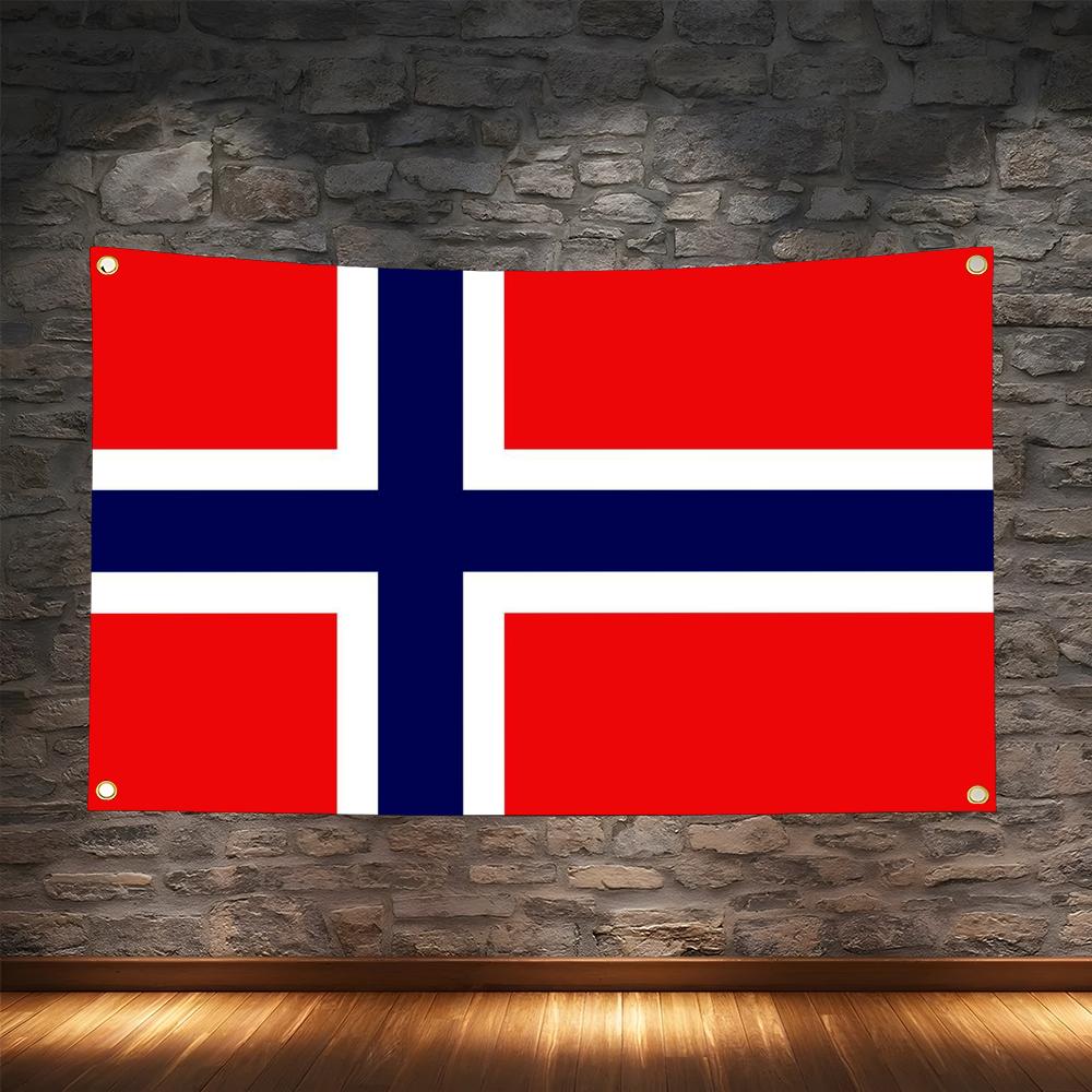 Retro Gaming Banner - 1 szt. Słynne norweskie flagi, retro