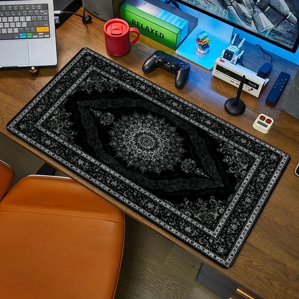 Retro Gaming Rug - Nowa Czarna Perska Mata Pod Myszkę