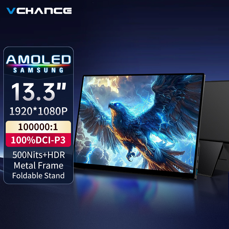 Crt Monitor Stand - Przenośny monitor VCHANCE 13,3'' OLED 1920x1080p