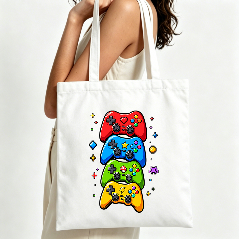 Retro Gaming Shops - Torba płócienna z grafiką kontrolera do