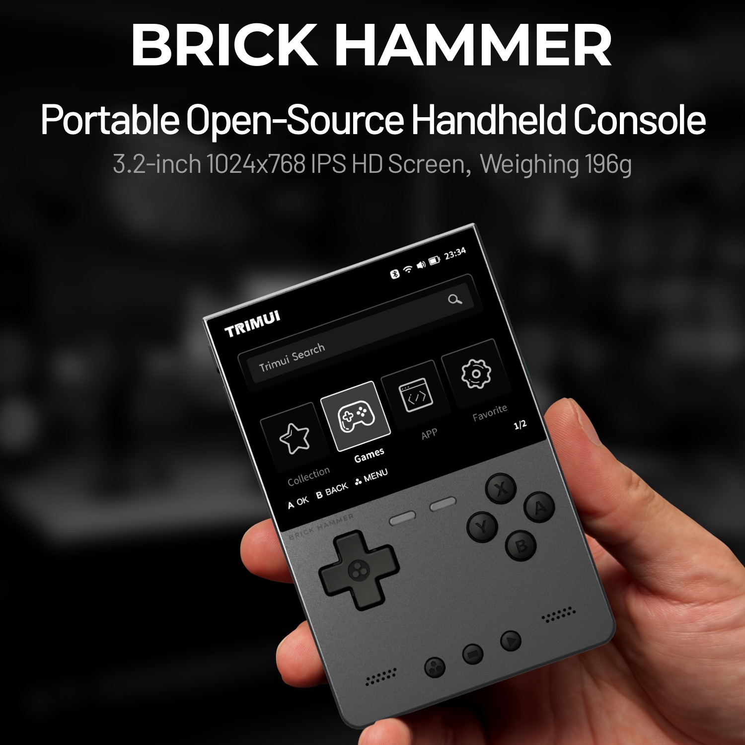 Retro Gaming Device Handheld - TRIMUI BRICK HAMMER Retro Konsola Przenośna