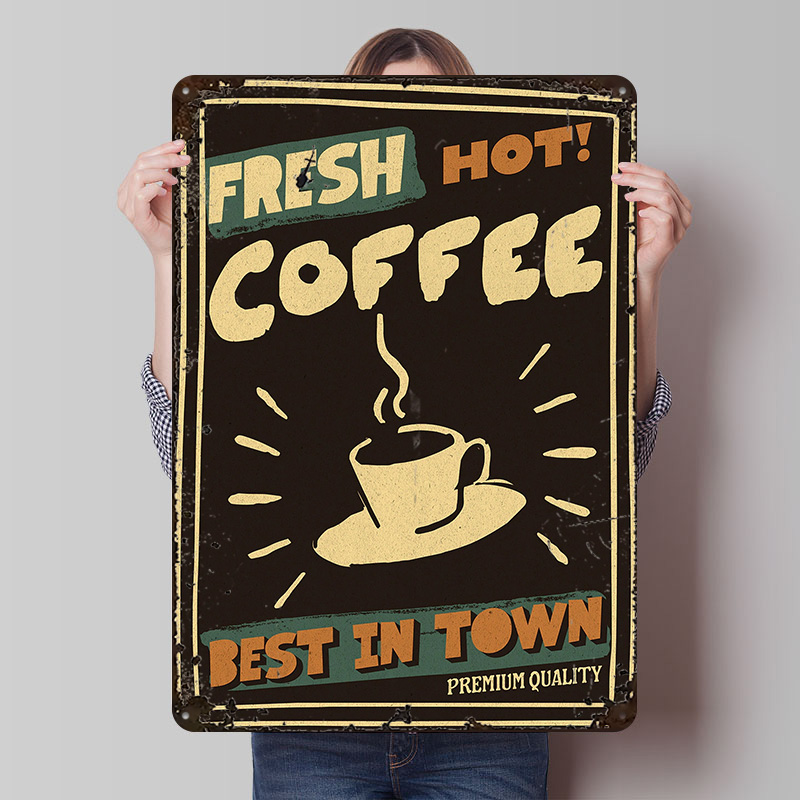 Retro Gaming Shops - Plakat w stylu vintage z kawiarnią,