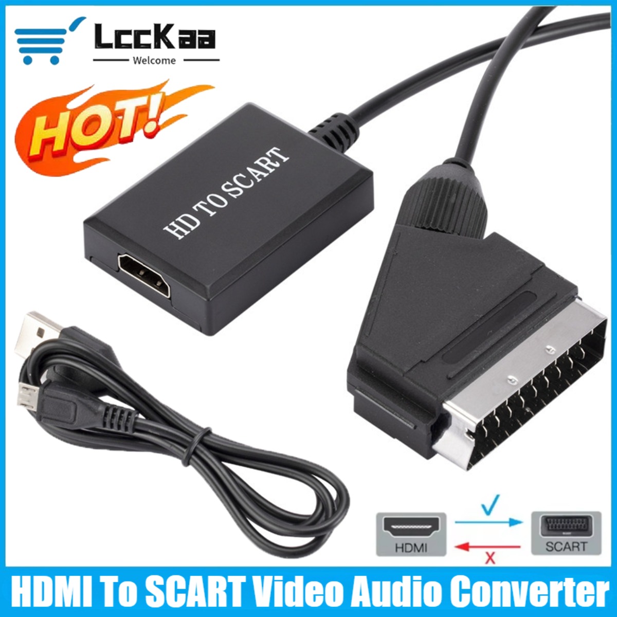 Scart To Hdmi - Adapter LccKaa 1080P HDMI na SCART