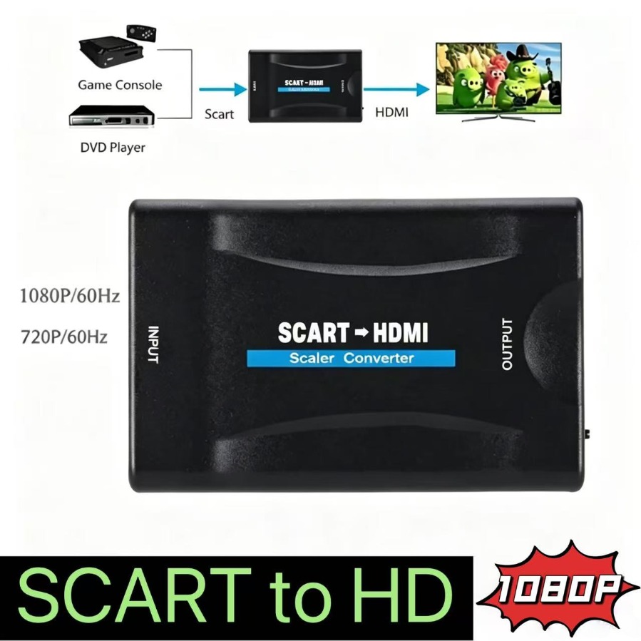 Scart To Hdmi - Adapter Full HD 1080P SCART na