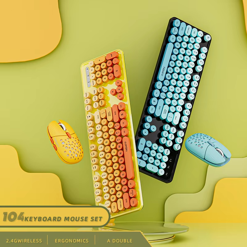 Retro Gaming Keyboard And Mouse - Zestaw bezprzewodowej klawiatury i myszy do