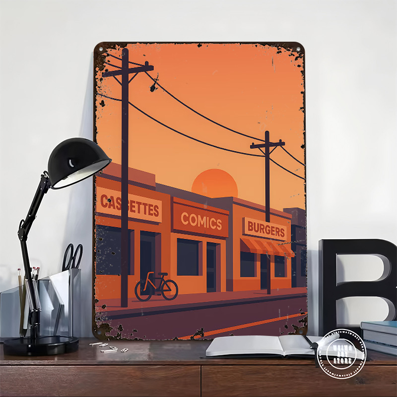 Plakat z nadrukiem ulicy Sunse – Retro Gaming Shops recenzja i cena