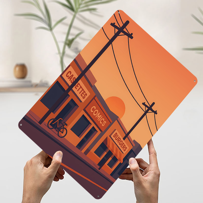Plakat z nadrukiem ulicy Sunse – Retro Gaming Shops recenzja i cena