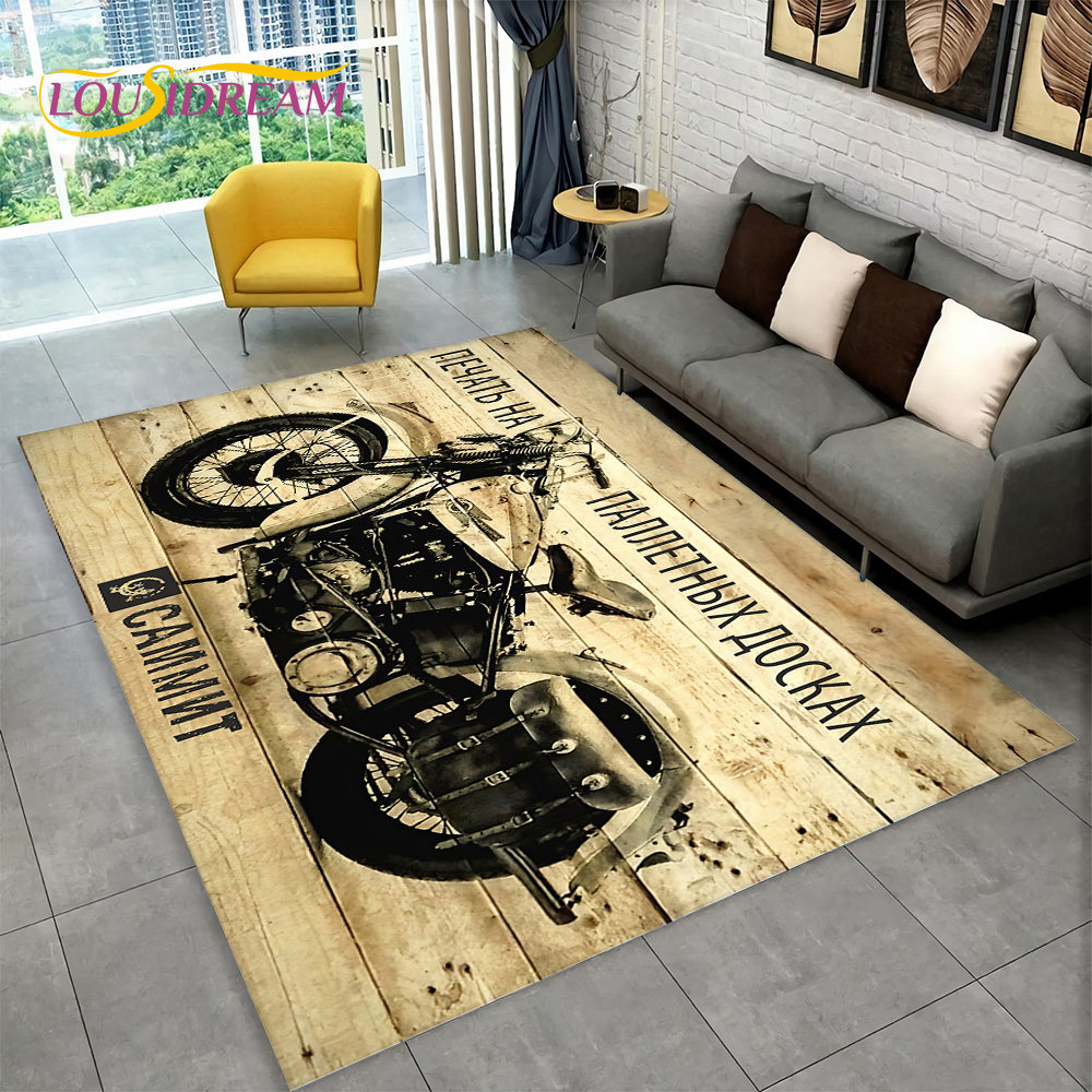 3D Retro Vintage motocykl dywa – Retro Gaming Rug recenzja i cena