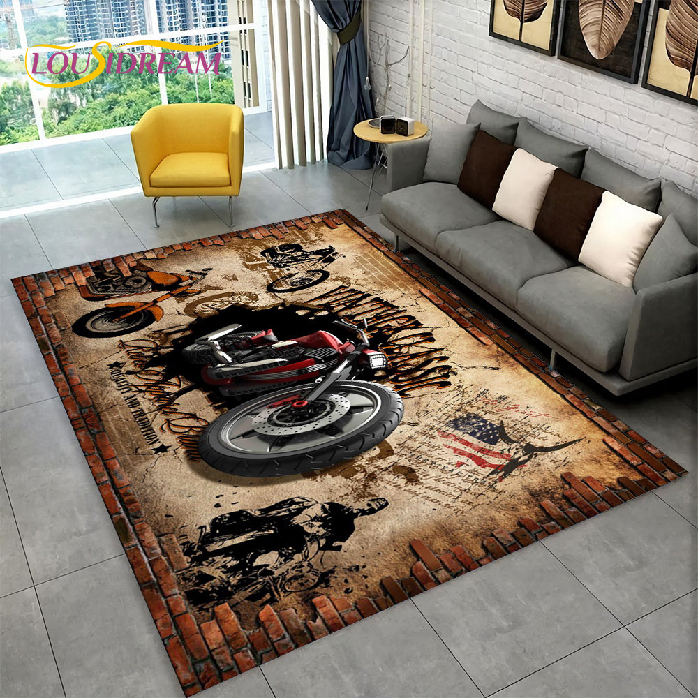 3D Retro Vintage motocykl dywa – Retro Gaming Rug recenzja i cena