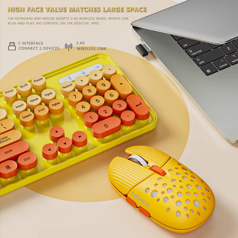 Zestaw bezprzewodowej klawiatu – Retro Gaming Keyboard And Mouse recenzja i cena